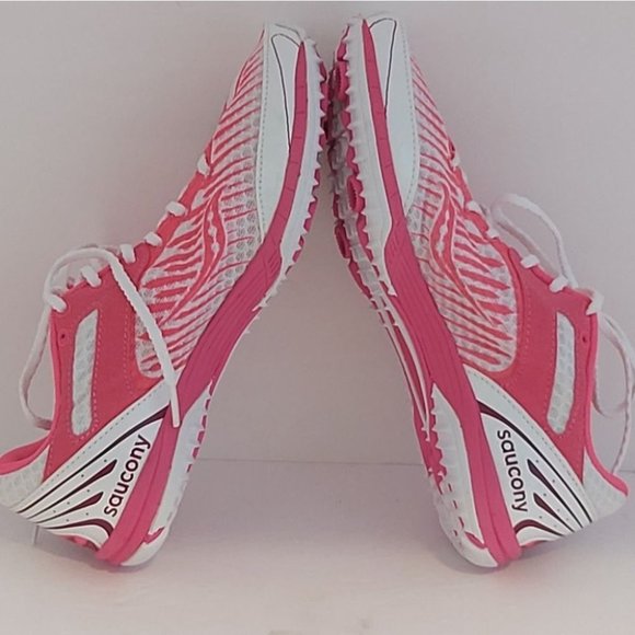 SAUCONY | Women's Kilkenny XC5 Track - Cross Country Spikes Pink White Sz 6 - Picture 5 of 7